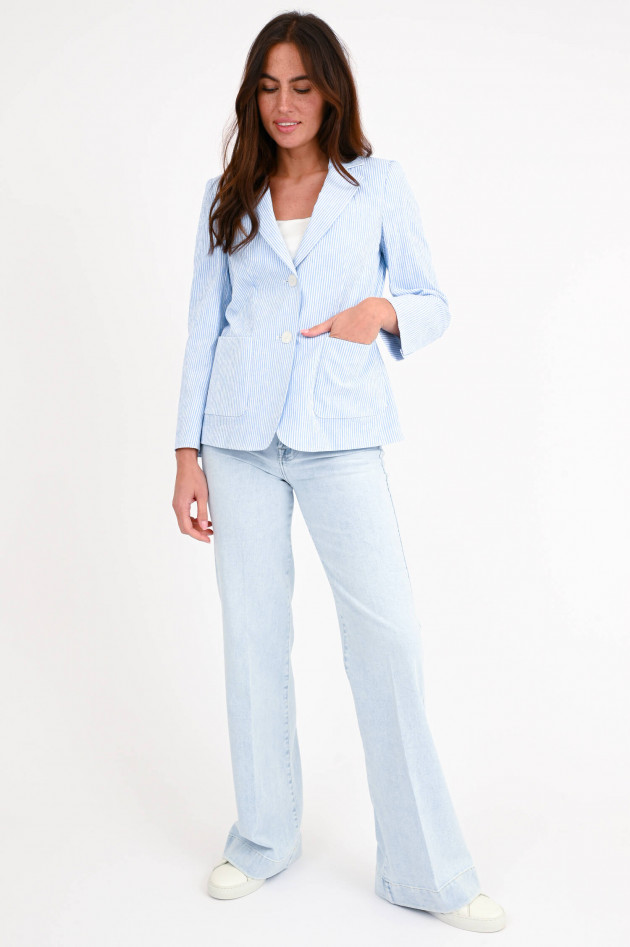 Max Mara Weekend Blazer ALETTA in Hellblau/Weiß gestreift