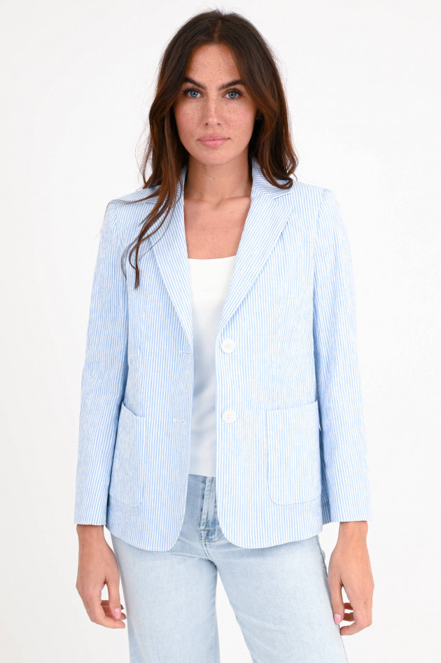 Max Mara Weekend Blazer ALETTA in Hellblau/Weiß gestreift