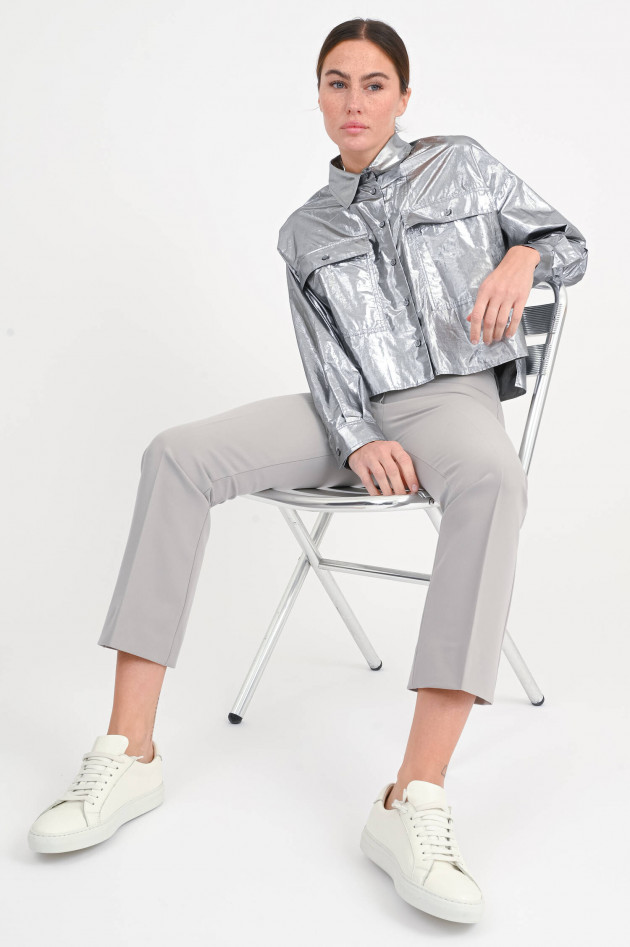 Max Mara Weekend Cropped-Bluse ALDENO in Silbermetallic