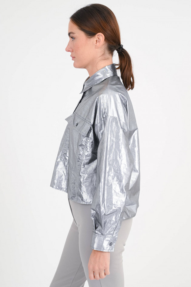Max Mara Weekend Cropped-Bluse ALDENO in Silbermetallic