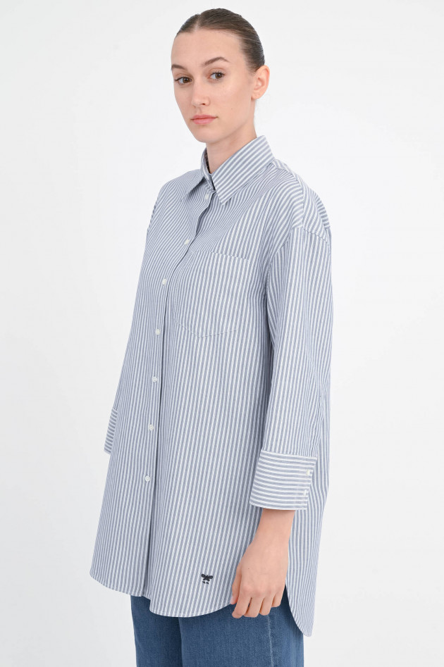 Max Mara Weekend Gestreifte Bluse/Mini-Kleid in Blau/Weiß