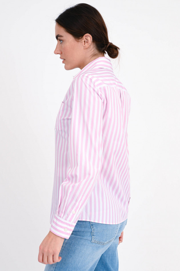 Max Mara Weekend Bluse ARMILLA in Weiß/Rosa gestreift