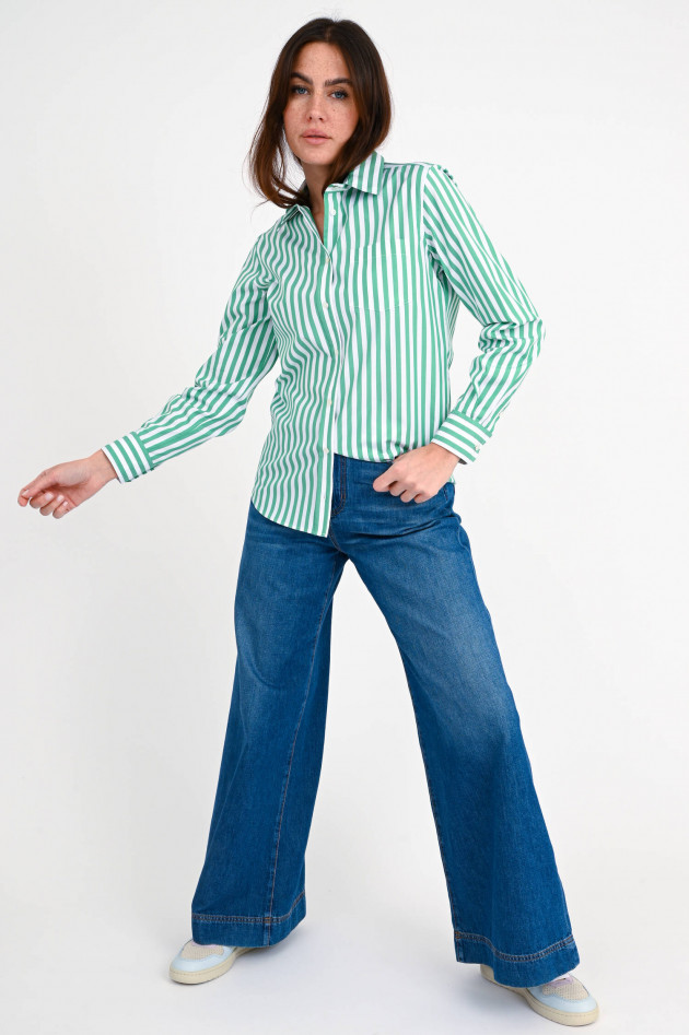 Max Mara Weekend Bluse ARMILLA in Weiß/Grün gestreift