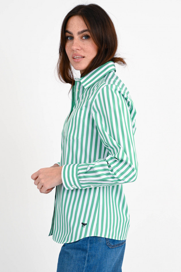 Max Mara Weekend Bluse ARMILLA in Weiß/Grün gestreift