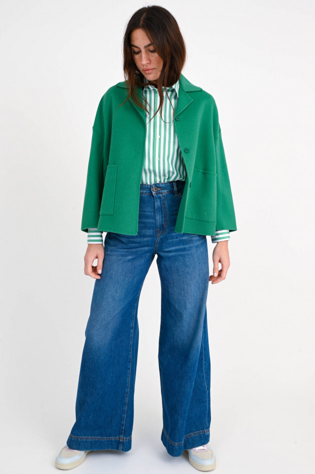Max Mara Weekend Bluse ARMILLA in Weiß/Grün gestreift
