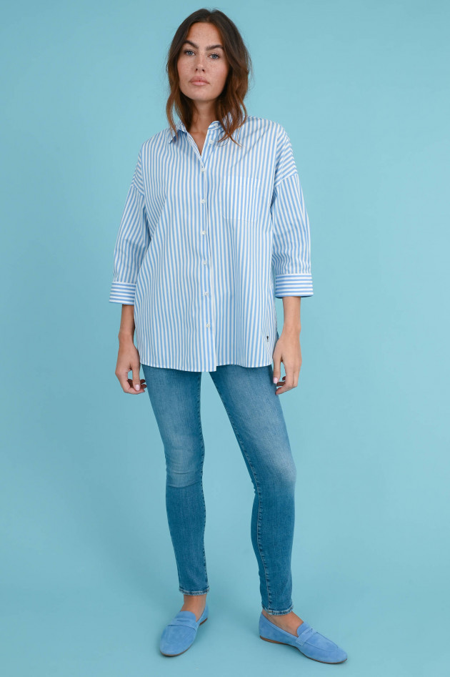 Max Mara Weekend Bluse GIRALDA in Hellblau/Weiß gestreift