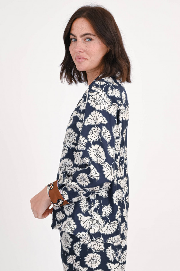 Max Mara Weekend Seidenbluse PALLA in Navy/Braun/Natur