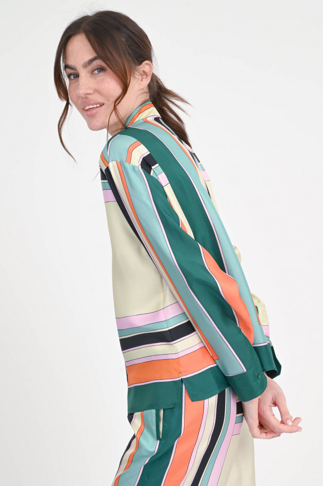Max Mara Weekend Seiden-Bluse FORMIA in Multicolor/Grün gemustert