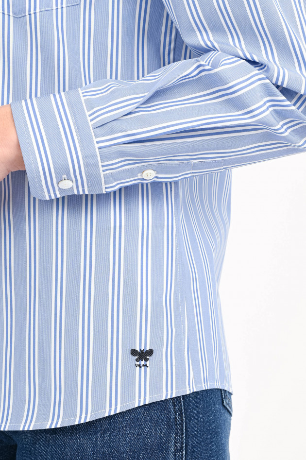 Max Mara Weekend Gestreifte Bluse aus Baumwolle in Blau