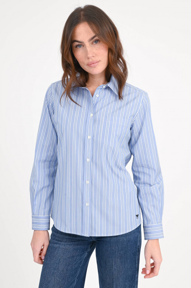 Max Mara Weekend Gestreifte Bluse aus Baumwolle in Blau