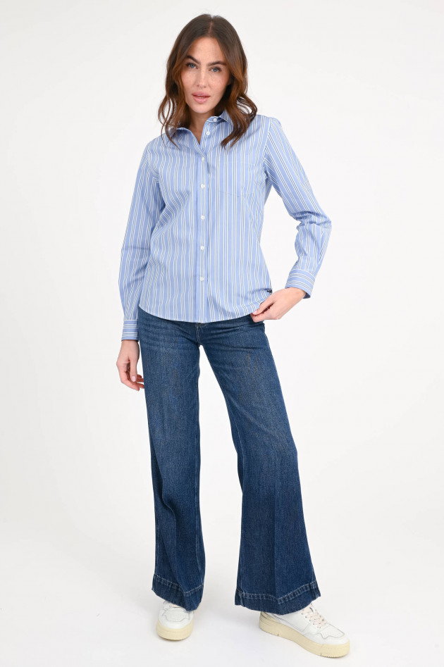 Max Mara Weekend Gestreifte Bluse aus Baumwolle in Blau