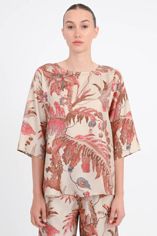 Max Mara Weekend Seiden-Bluse FILIPPO in Beige/Rost