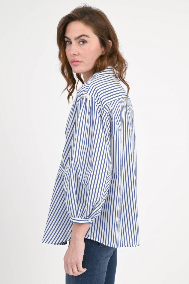Max Mara Weekend Asymmetrische Bluse CECI in Blau/Weiß gestreift