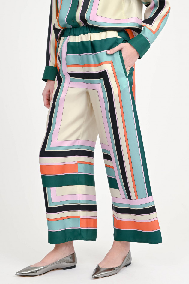 Max Mara Weekend Seidenhose OTTAVO in Multicolor/Grün