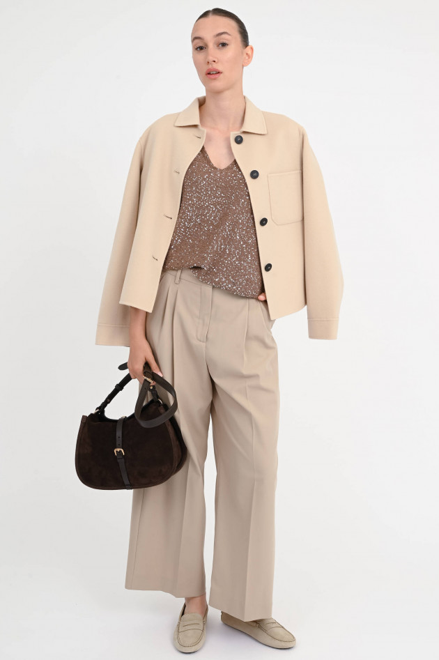 Max Mara Weekend Wide-Leg Hose VETTURA in Hellbeige