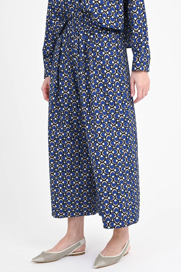 Max Mara Weekend Culotte VIRGIN in Blau/Beige gemustert