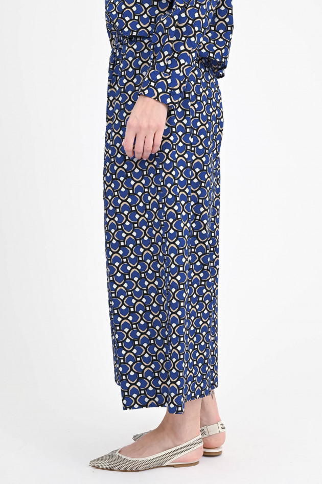 Max Mara Weekend Culotte VIRGIN in Blau/Beige gemustert