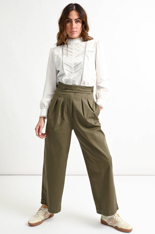 Max Mara Weekend Jeans-Culotte FOGGIA mit Bundfalten in Oliv