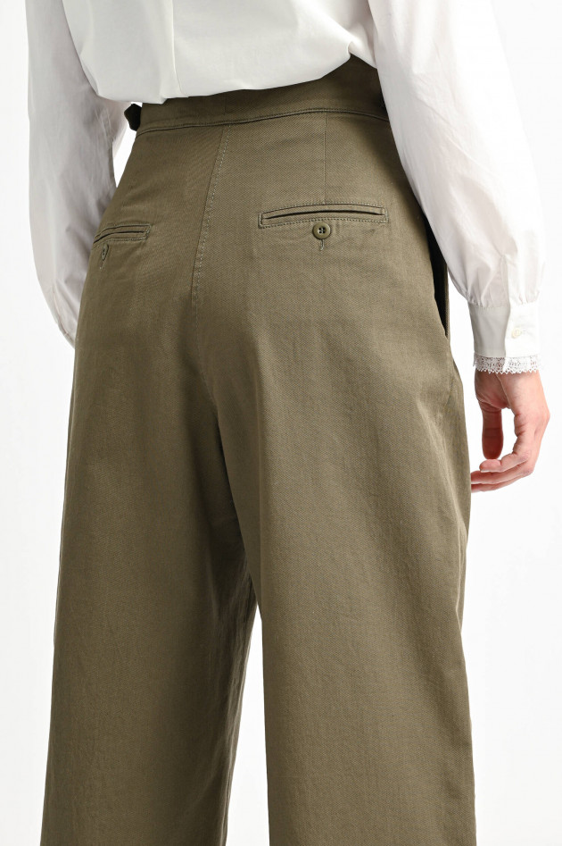 Max Mara Weekend Jeans-Culotte FOGGIA mit Bundfalten in Oliv