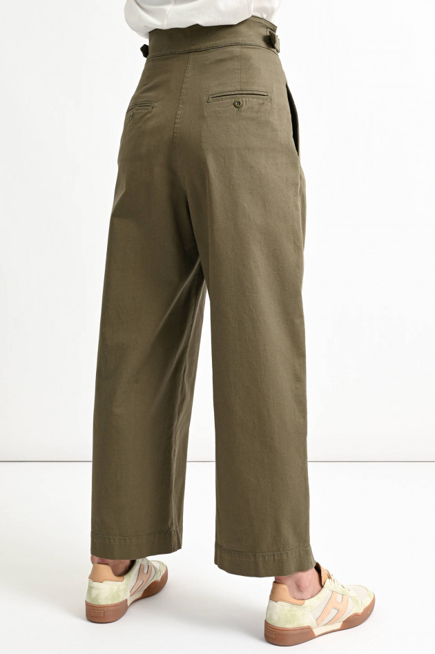 Max Mara Weekend Jeans-Culotte FOGGIA mit Bundfalten in Oliv