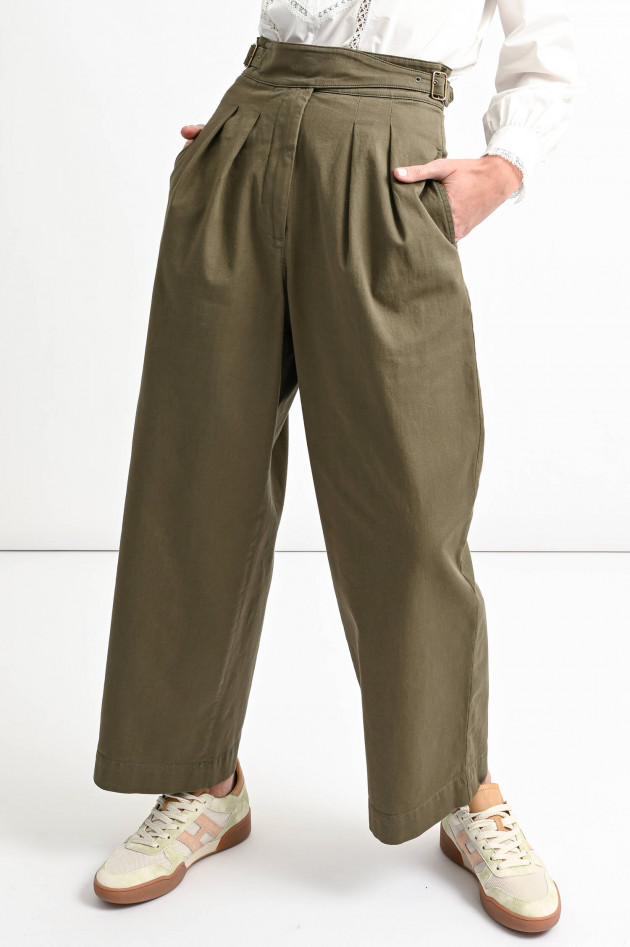 Max Mara Weekend Jeans-Culotte FOGGIA mit Bundfalten in Oliv