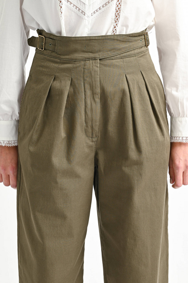 Max Mara Weekend Jeans-Culotte FOGGIA mit Bundfalten in Oliv