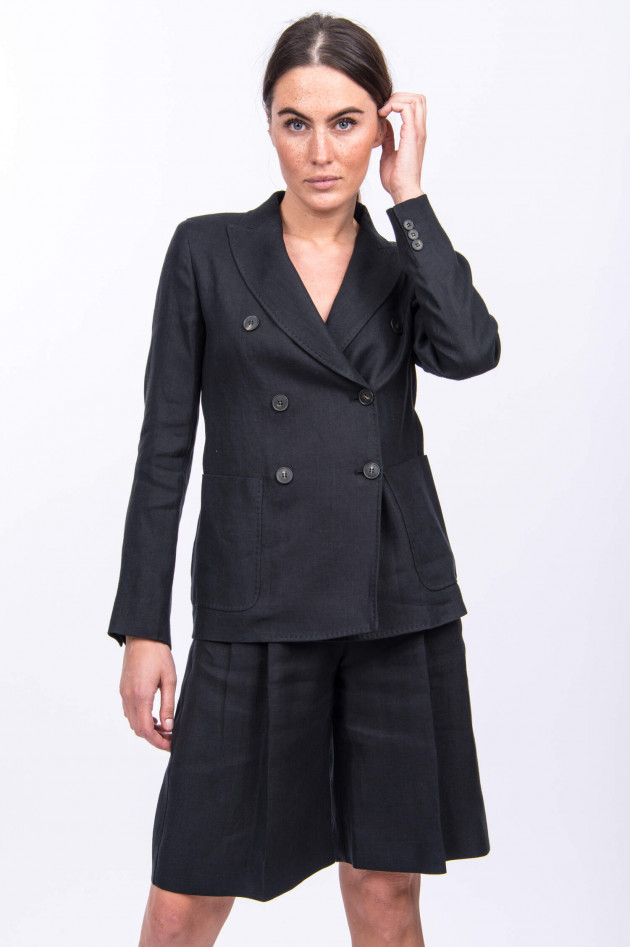 Max Mara Weekend Blazer & Shorts aus Leinen in Schwarz