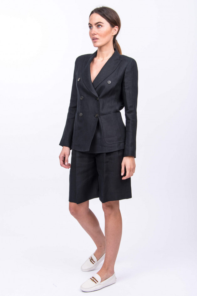 Max Mara Weekend Blazer & Shorts aus Leinen in Schwarz