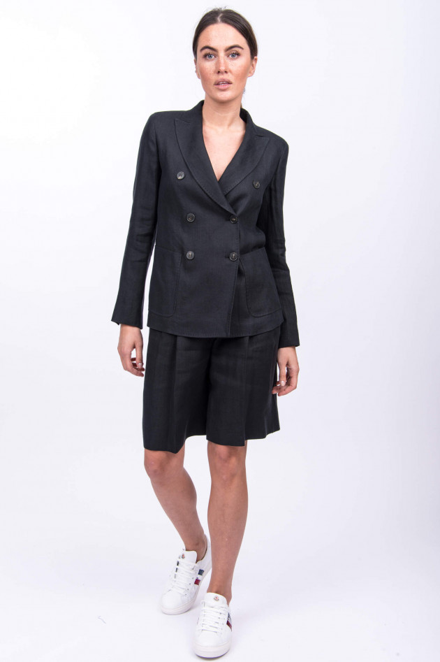 Max Mara Weekend Blazer & Shorts aus Leinen in Schwarz