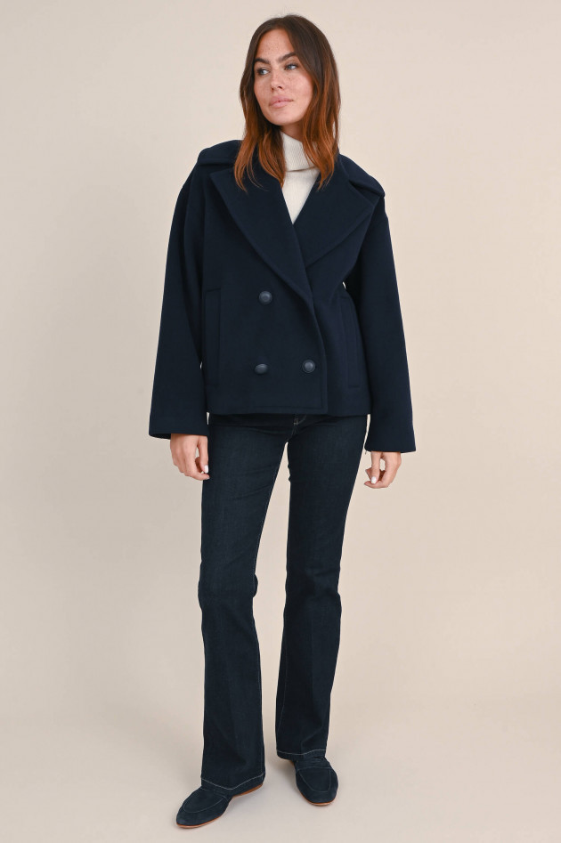 Max Mara Weekend Kurzer Wollmantel AUTORE in Navy