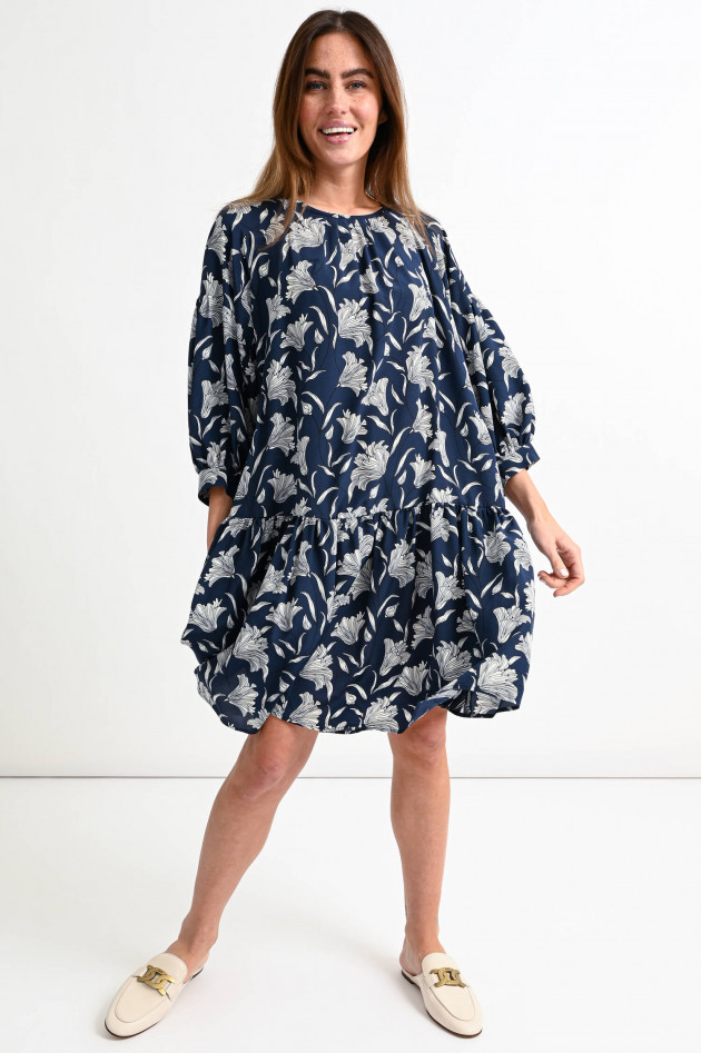 Max Mara Weekend Gerafftes Seidenkleid MARGIE in Navy