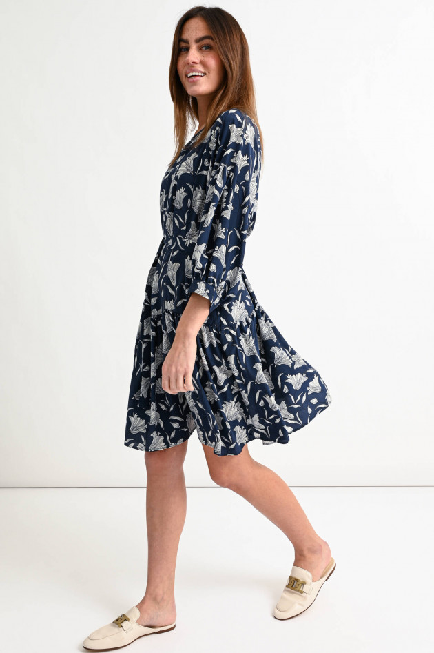 Max Mara Weekend Gerafftes Seidenkleid MARGIE in Navy