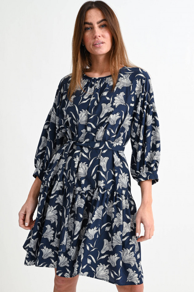 Max Mara Weekend Gerafftes Seidenkleid MARGIE in Navy