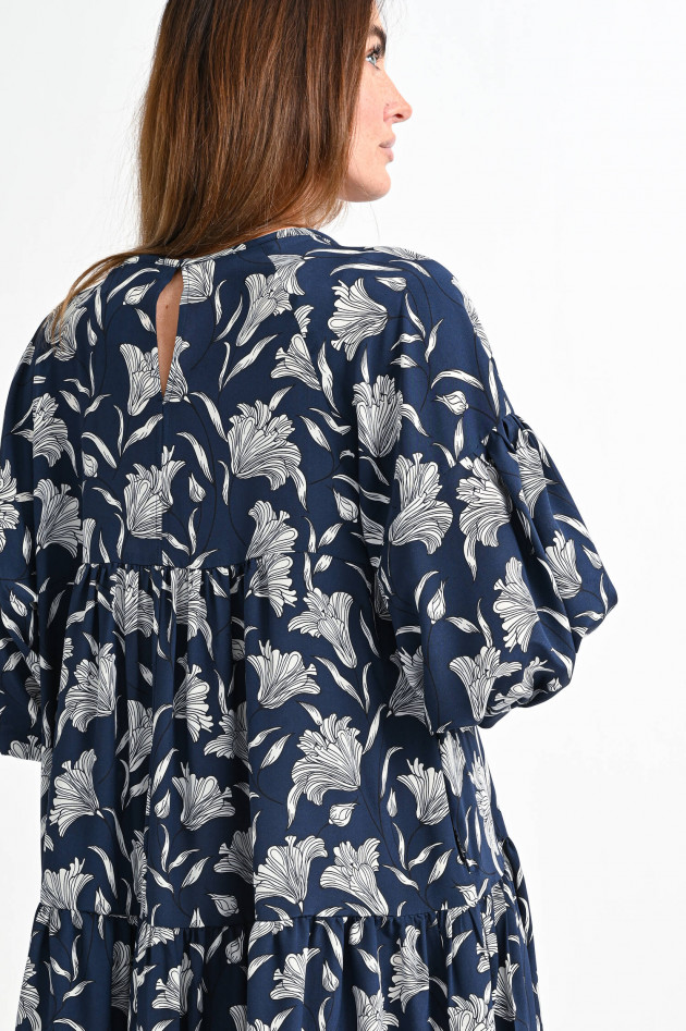 Max Mara Weekend Gerafftes Seidenkleid MARGIE in Navy