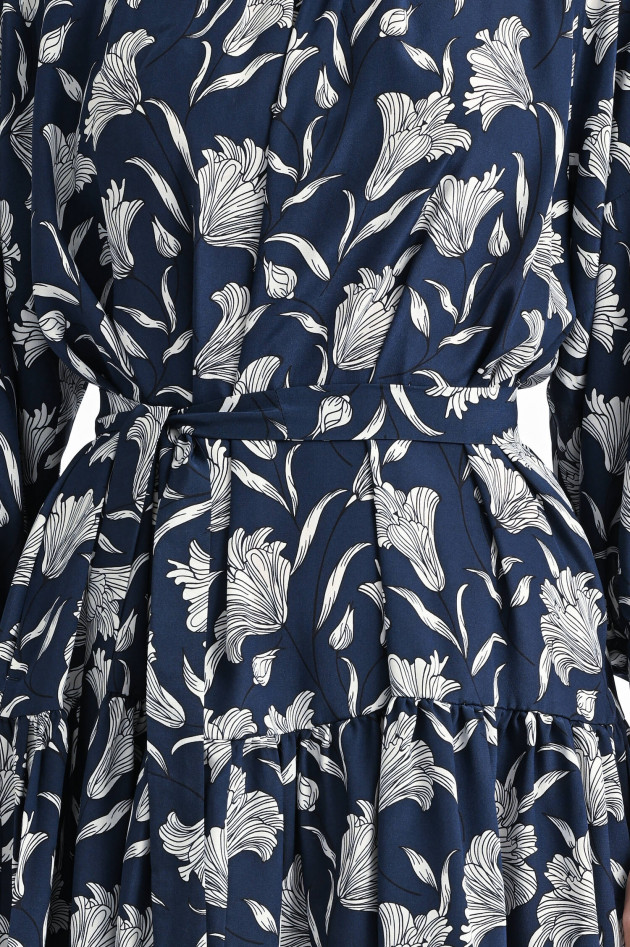 Max Mara Weekend Gerafftes Seidenkleid MARGIE in Navy