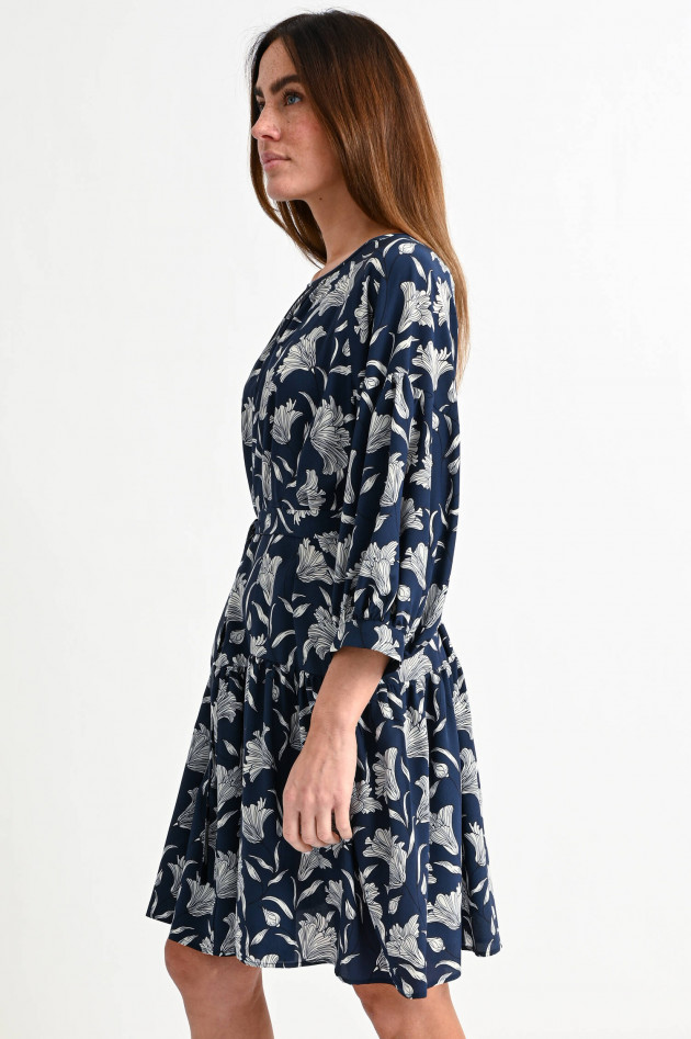 Max Mara Weekend Gerafftes Seidenkleid MARGIE in Navy