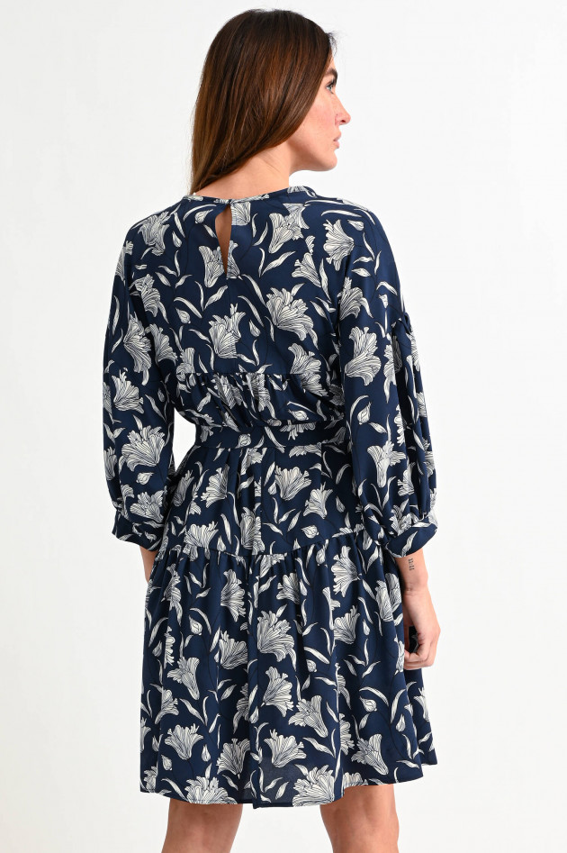 Max Mara Weekend Gerafftes Seidenkleid MARGIE in Navy