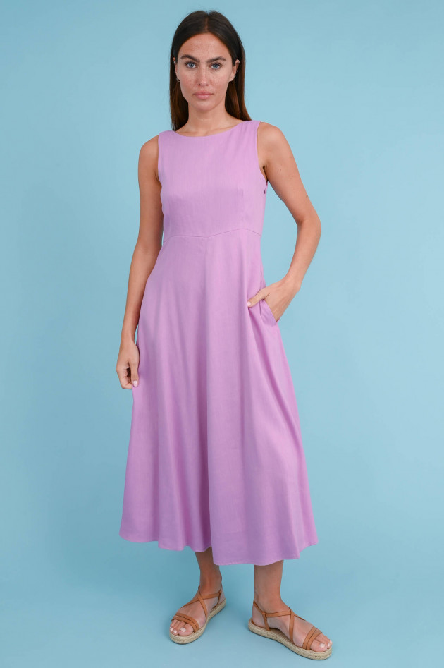 Max Mara Weekend Midi Kleid aus Naturfasern in Lila