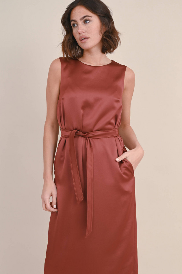 Max Mara Weekend Satin Kleid BAIARDO in Rostbraun