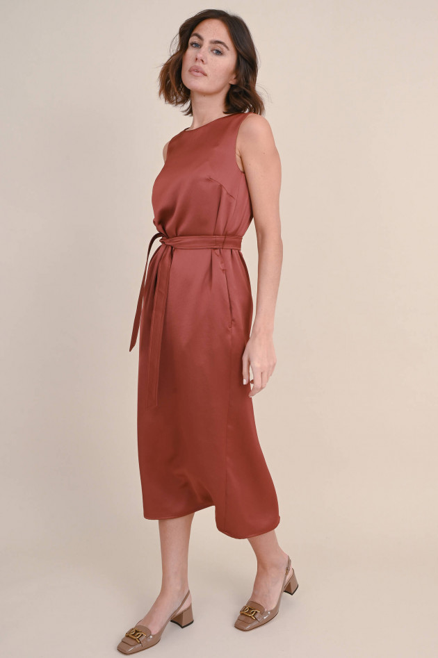 Max Mara Weekend Satin Kleid BAIARDO in Rostbraun