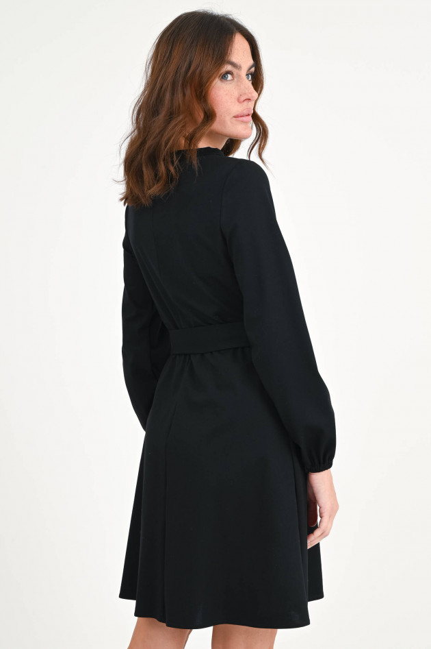Max Mara Weekend Jerseykleid RIVIERA mit Plissee in Schwarz/Oliv