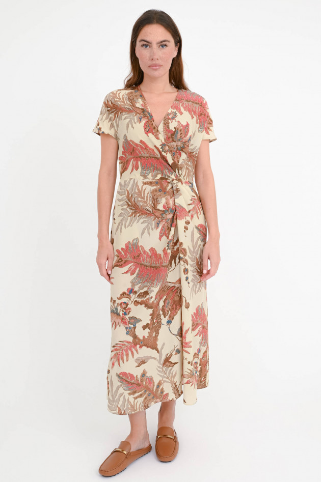 Max Mara Weekend Midi-Seidenkleid AQUILA in Beige/Rot/Multicolor