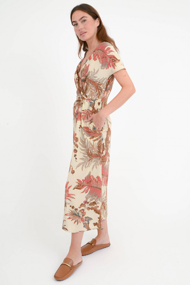 Max Mara Weekend Midi-Seidenkleid AQUILA in Beige/Rot/Multicolor
