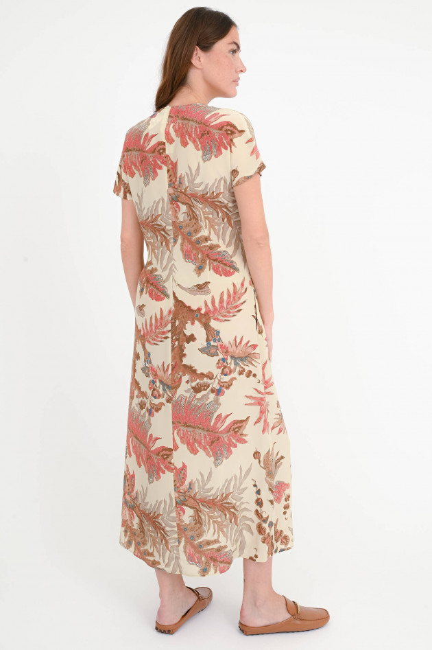 Max Mara Weekend Midi-Seidenkleid AQUILA in Beige/Rot/Multicolor