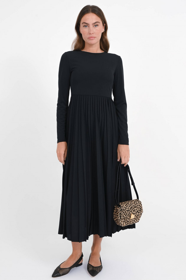 Max Mara Weekend Plisseekleid EBRO mit Pullunder in Schwarz/Grau
