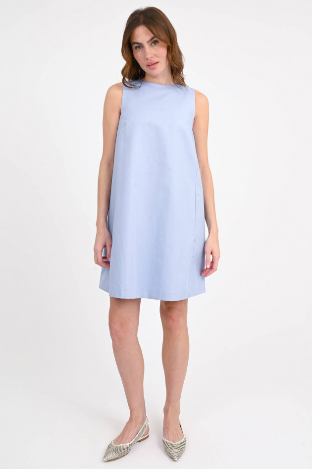 Max Mara Weekend Kleid aus Baumwoll-Leinen-Mix in Hellblau