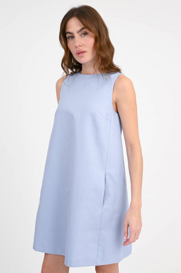 Max Mara Weekend Kleid aus Baumwoll-Leinen-Mix in Hellblau