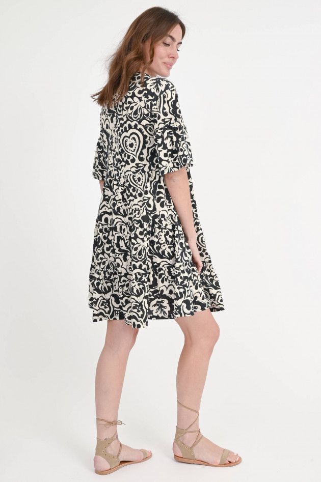 Max Mara Weekend Jerseykleid ELY mit Volants in Creme/Schwarz