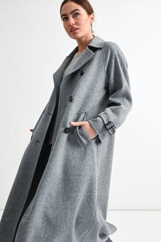 Max Mara Weekend Doppelreihiger Wollmantel BELGICA in Grau