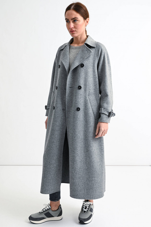 Max Mara Weekend Doppelreihiger Wollmantel BELGICA in Grau